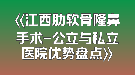 《江西肋软骨隆鼻手术-公立与私立医院优势盘点》