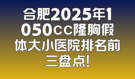 合肥2025年1050cc隆胸假体大小医院排名前三盘点！
