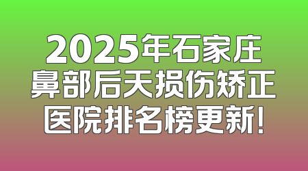 2025年石家庄鼻部后天损伤矫正医院排名榜更新！