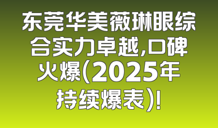 东莞华美薇琳眼综合实力卓越，口碑火爆（2025年持续爆表）!