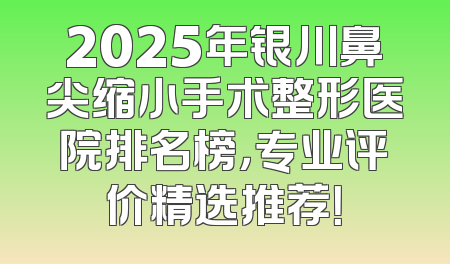 2025年银川鼻尖缩小手术整形医院排名榜，专业评价精选推荐！