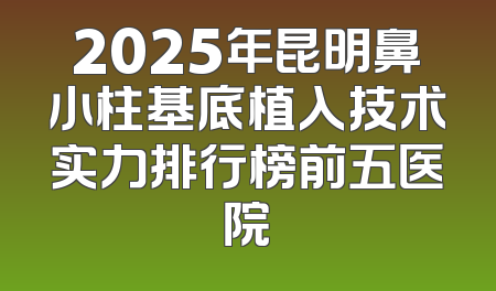 2025年昆明鼻小柱基底植入技术实力排行榜前五医院