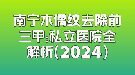 南宁木偶纹去除前三甲：私立医院全解析（2024）