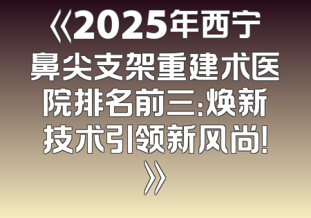 《2025年西宁鼻尖支架重建术医院排名前三：焕新技术引领新风尚！》