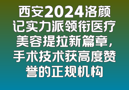 西安2024洛颜记实力派领衔医疗美容提拉新篇章，手术技术获高度赞誉的正规机构