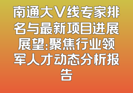 南通大V线专家排名与最新项目进展展望：聚焦行业领军人才动态分析报告