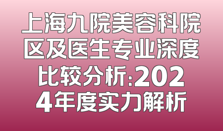 上海九院美容科院区及医生专业深度比较分析：2024年度实力解析