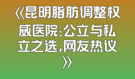 《昆明脂肪调整权威医院：公立与私立之选，网友热议》