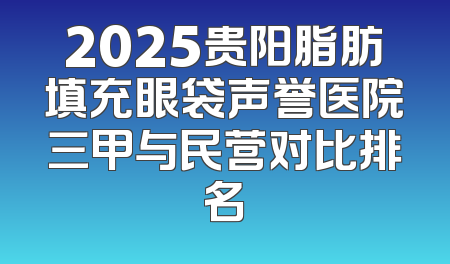 2025贵阳脂肪填充眼袋声誉医院三甲与民营对比排名