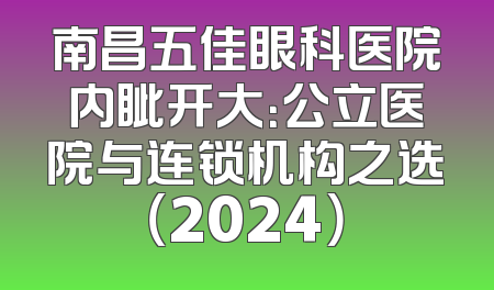 南昌五佳眼科医院内眦开大：公立医院与连锁机构之选（2024）