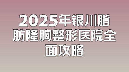2025年银川脂肪隆胸整形医院全面攻略