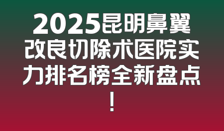 2025昆明鼻翼改良切除术医院实力排名榜全新盘点！