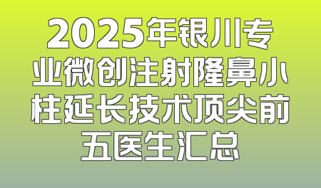 2025年银川专业微创注射隆鼻小柱延长技术顶尖前五医生汇总