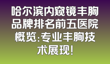 哈尔滨内窥镜丰胸品牌排名前五医院概览：专业丰胸技术展现！