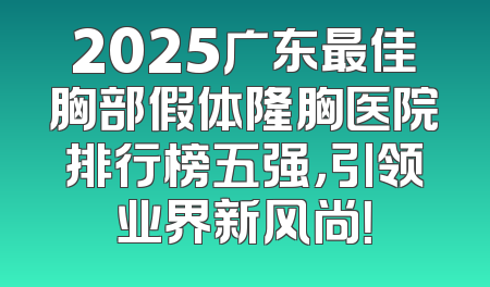 2025广东最佳胸部假体隆胸医院排行榜五强，引领业界新风尚！