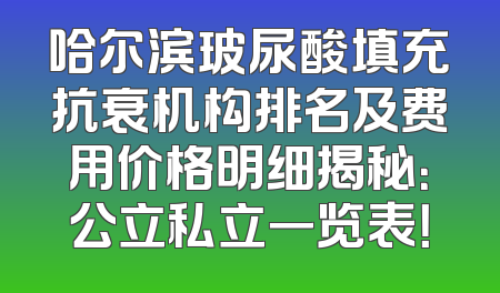 哈尔滨玻尿酸填充抗衰机构排名及费用价格明细揭秘：公立私立一览表！