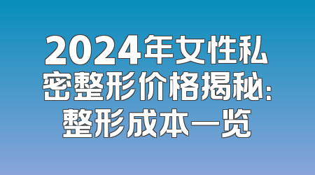 2024年女性私密整形价格揭秘：整形成本一览