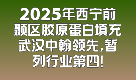 2025年西宁前颞区胶原蛋白填充武汉中翰领先，暂列行业第四！