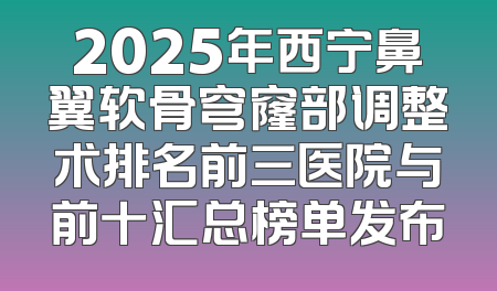 2025年西宁鼻翼软骨穹窿部调整术排名前三医院与前十汇总榜单发布