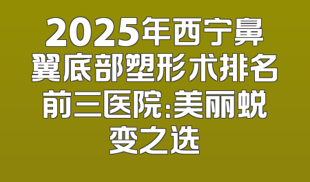 2025年西宁鼻翼底部塑形术排名前三医院：美丽蜕变之选