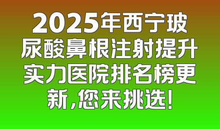 2025年西宁玻尿酸鼻根注射提升实力医院排名榜更新，您来挑选！