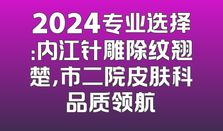 2024专业选择：内江针雕除纹翘楚，市二院皮肤科品质领航