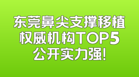 东莞鼻尖支撑移植权威机构TOP5公开实力强！
