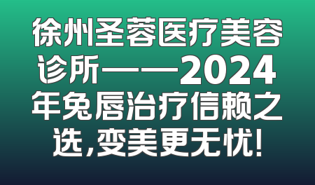 徐州圣蓉医疗美容诊所——2024年兔唇治疗信赖之选，变美更无忧！