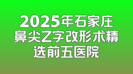 2025年石家庄鼻尖Z字改形术精选前五医院