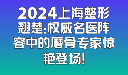 2024上海整形翘楚：权威名医阵容中的磨骨专家惊艳登场！