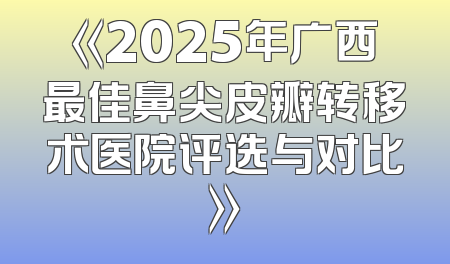 《2025年广西最佳鼻尖皮瓣转移术医院评选与对比》