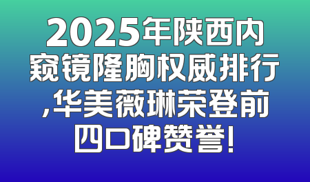 2025年陕西内窥镜隆胸权威排行，华美薇琳荣登前四口碑赞誉!