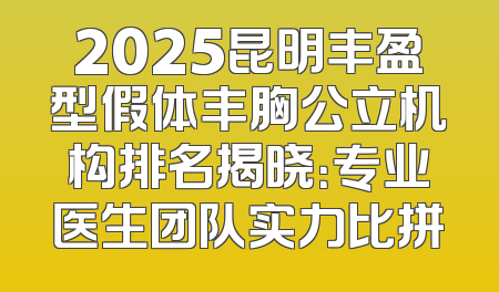 2025昆明丰盈型假体丰胸公立机构排名揭晓：专业医生团队实力比拼