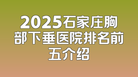 2025石家庄胸部下垂医院排名前五介绍