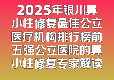 2025年银川鼻小柱修复最佳公立医疗机构排行榜前五强公立医院的鼻小柱修复专家解读