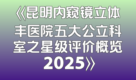 《昆明内窥镜立体丰医院五大公立科室之星级评价概览 2025》