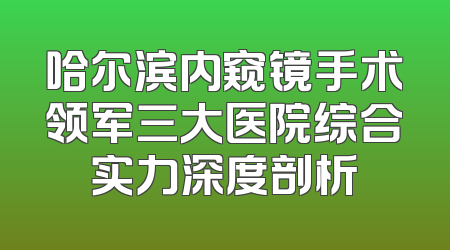 哈尔滨内窥镜手术领军三大医院综合实力深度剖析