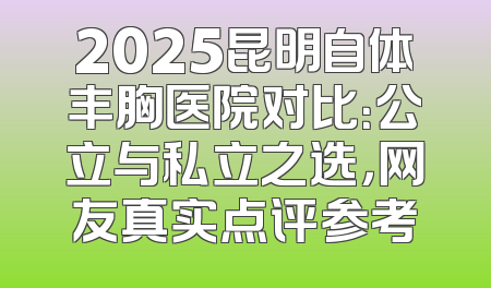 2025昆明自体丰胸医院对比：公立与私立之选，网友真实点评参考