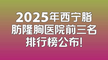 2025年西宁脂肪隆胸医院前三名排行榜公布！