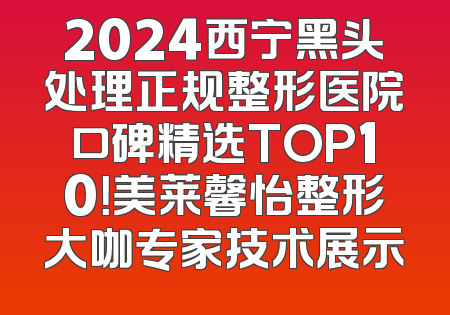 2024西宁黑头处理正规整形医院口碑精选TOP10！美莱馨怡整形大咖专家技术展示