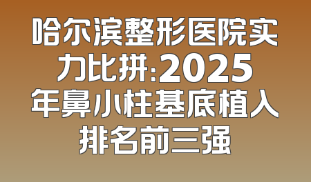 哈尔滨整形医院实力比拼：2025年鼻小柱基底植入排名前三强
