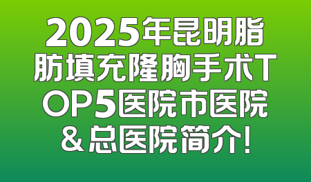 2025年昆明脂肪填充隆胸手术TOP5医院市医院&总医院简介！