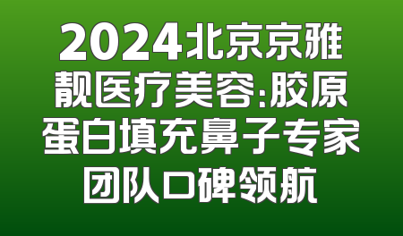 2024北京京雅靓医疗美容：胶原蛋白填充鼻子专家团队口碑领航