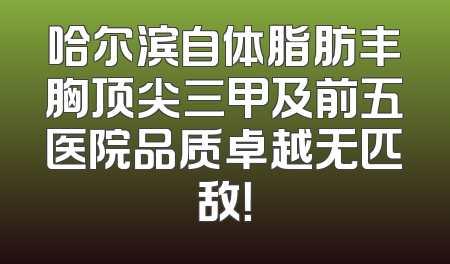 哈尔滨自体脂肪丰胸顶尖三甲及前五医院品质卓越无匹敌！