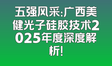 五强风采：广西美健光子硅胶技术2025年度深度解析！