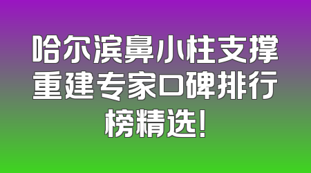 哈尔滨鼻小柱支撑重建专家口碑排行榜精选！