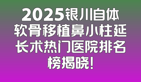 2025银川自体软骨移植鼻小柱延长术热门医院排名榜揭晓！