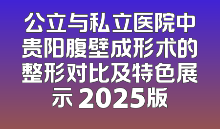 公立与私立医院中贵阳腹壁成形术的整形对比及特色展示 2025版