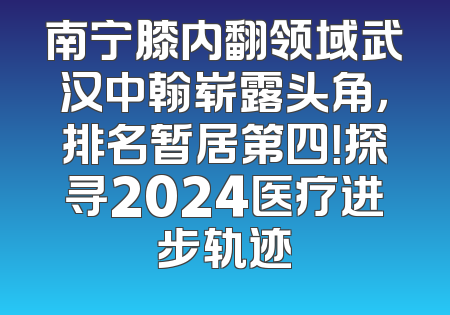 南宁膝内翻领域武汉中翰崭露头角，排名暂居第四！探寻2024医疗进步轨迹