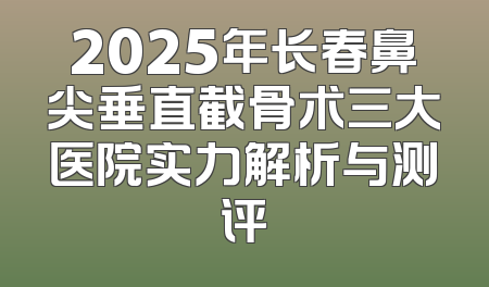 2025年长春鼻尖垂直截骨术三大医院实力解析与测评